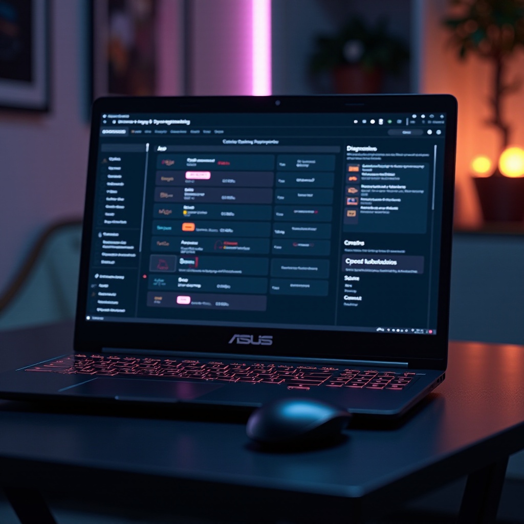 diagnosis ng sistema ng nb na gaming Asus laptop
