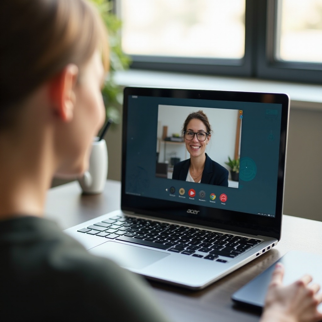 você pode compartilhar a tela em um Acer Chromebook